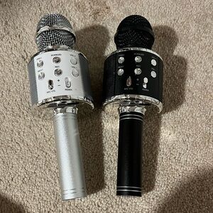 Wireless Karaoke Microphone Set - Silver and Black